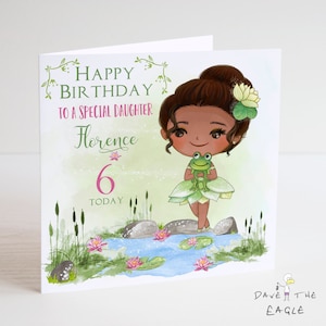 Carte d’anniversaire princesse Tiana - La princesse et la grenouille
