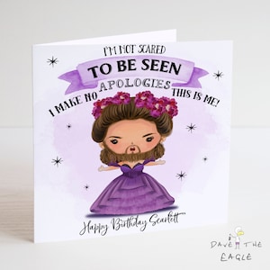 Greatest Showman personnalisé Birthday Card - C’est moi! Dame barbu