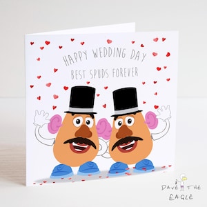 Tarjeta de boda de TOY STORY: Sr. y Sr. Cara de Papa