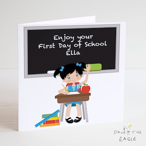 Tarjeta Primer Día de Escuela - Niños y Niñas - Personalizada