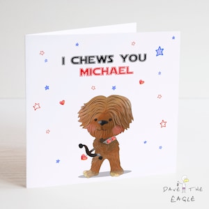 Cartão de Dia dos Namorados Star Wars Chewbacca - Marido Namorado Esposa Namorada