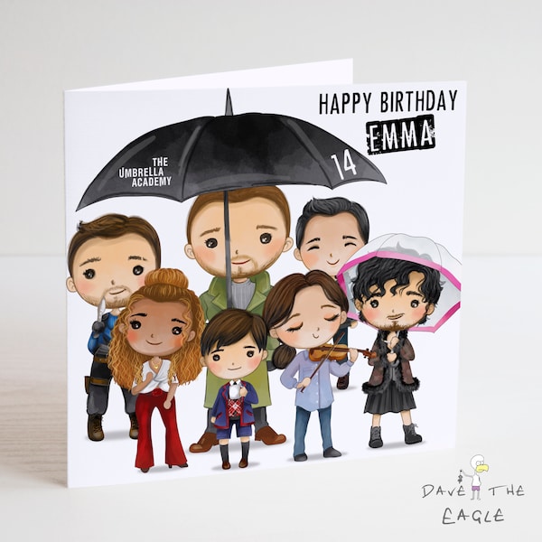 The Umbrella Academy Personalised Birthday Card