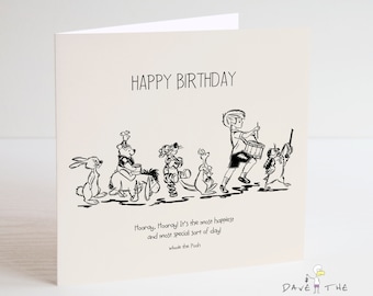 Winnie the Pooh Classic Birthday Card - Birthday Parade