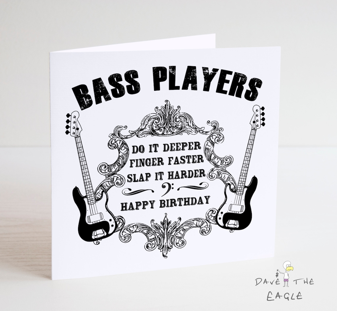 Bass Player Birthday Card Bassist Etsy UK