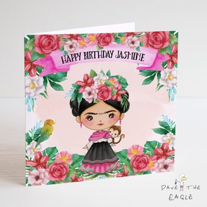 Carte d'anniversaire FRIDA KAHLO - Personnalisée