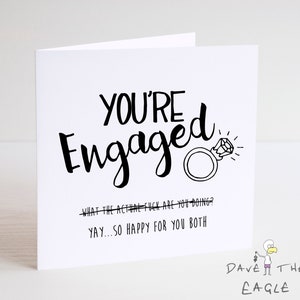 Drôle de carte de fiançailles - Rude cheeky Engagement Wankers