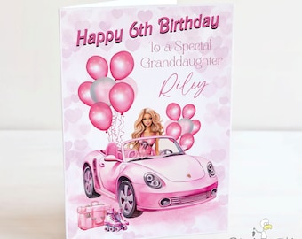 Fashion Doll Birthday Card - Personalised Daughter, Granddaughter, Niece
