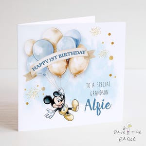 Biglietto di auguri di compleanno di Topolino - Figlio, nipote, nipote - Regalo di compleanno personalizzato