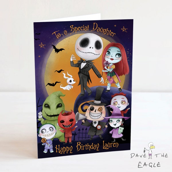 Nightmare Before Christmas Birthday Card A5 Personalised