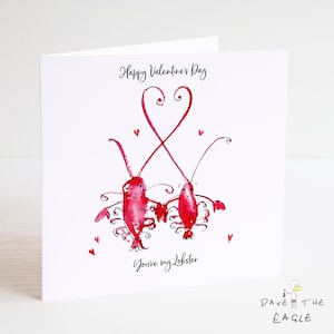 Homard - Carte Saint-Valentin - Personnalisée - Mari Femme Partenaire Petite amie Copain