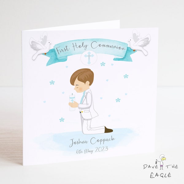 First Holy Communion Card - Boys - Personalised