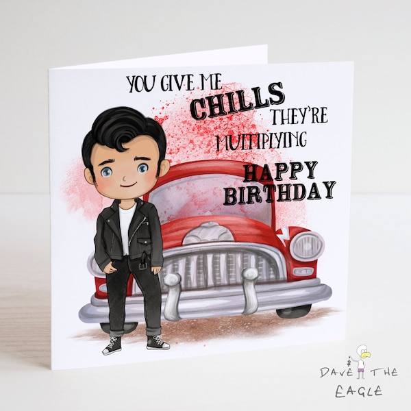 Musical Themed Birthday Card - Danny Zuko