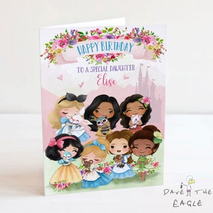 Carte d'anniversaire personnalisée PRINCESSE