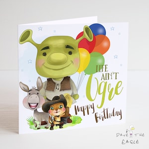 Cartão de aniversário do Shrek - A vida não é OGRE