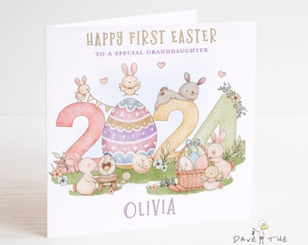 First Easter Card - Personalised 2024 - Daughter Granddaughter Son Grandson