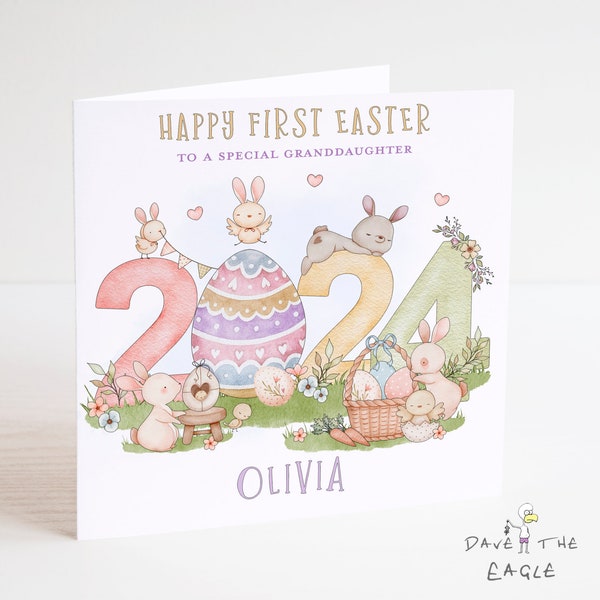 First Easter Card - Personalised 2024 - Daughter Granddaughter Son Grandson