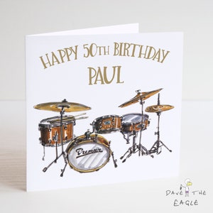 Drum Kit Personalisierte Geburtstagskarte