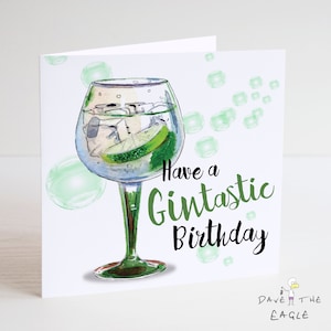 Cartão de Aniversário Gin - Tenha um Aniversário Gin-Tastic