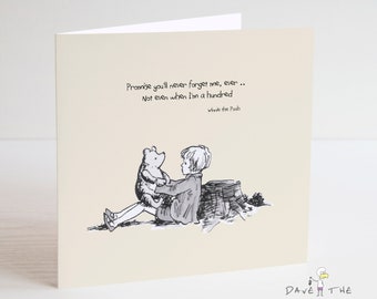 Winnie the Pooh Classic Sentiment Card - Quote Birthday Anniversary