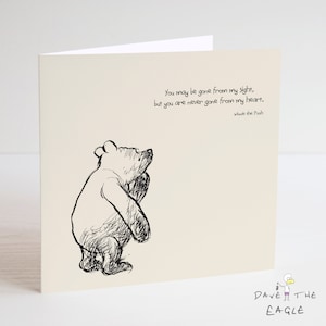 Winnie the Pooh Classic Sentiment Card - Désolé que vous partiez - Condoléances de deuil