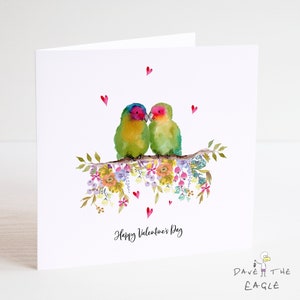 Perroquet Carte de Saint-Valentin - Love Birds - Mari Femme Petite amie Copain