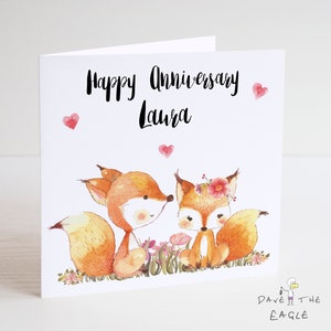 Jolie carte d’anniversaire FOX - Personnalisée