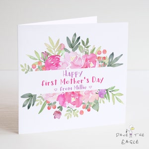 Bella carta ad acquerello floreale per la festa della mamma -