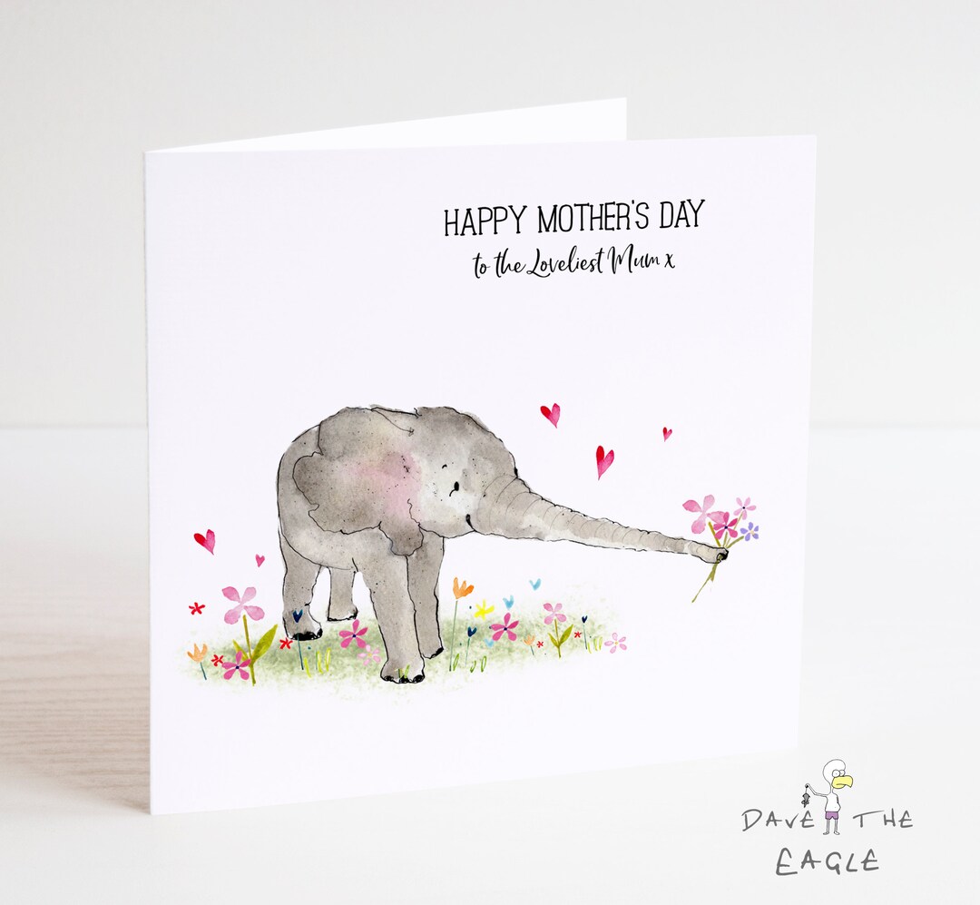 Elephant Mother's Day Card Mum Mom Mam Mummy - Etsy