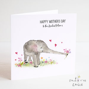 Tarjeta del Día de la Madre con elefante Mamá Mamá Mamá Mamá