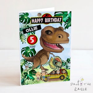 Dinosaurier - Geburtstagskarte - Jurassic Park - A5 personalisiert