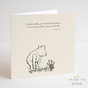 Winnie the Pooh Classic Sentiment Card - Quote Birthday Anniversary Valentines Friendship