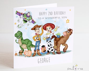 TOY STORY Personalised Birthday Card - Woody and the Gang - Son Daughter, Grandson, Granddaughter