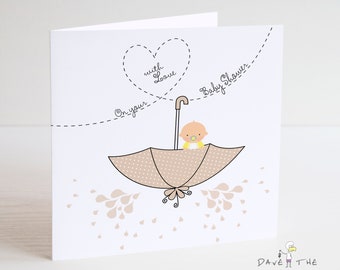 Cute Baby Shower card - Unisex Neutral colour