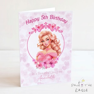 Fashion Doll Birthday Card - Personalised Daughter, Granddaughter, Niece