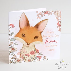 Carte Fox Mother’s Day pour maman - Personnalisée