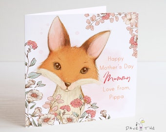 Carte Fox Mother’s Day pour maman - Personnalisée