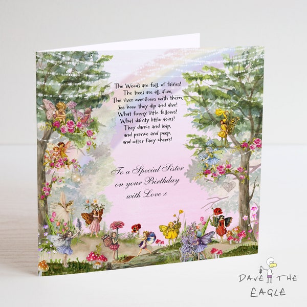 Vintage Fairy Personalised Birthday card