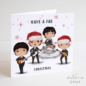 Die Beatles Weihnachtskarte - Fab Four