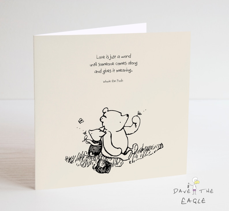 Winnie the Pooh Classic Sentiment Card Quote Birthday | Etsy