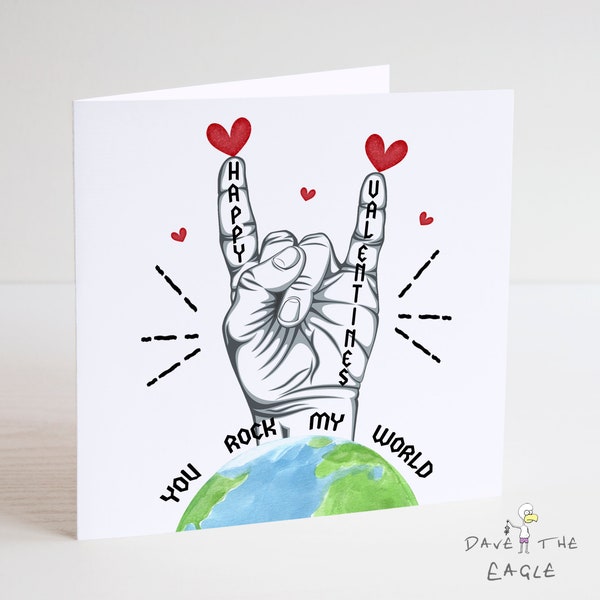 Heavy Metal Rock Horns Valentine's Card