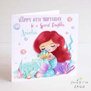 Carte d'anniversaire personnalisée La Petite Sirène Ariel