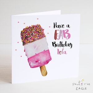 Fab Ice Lolly Personalised Birthday card