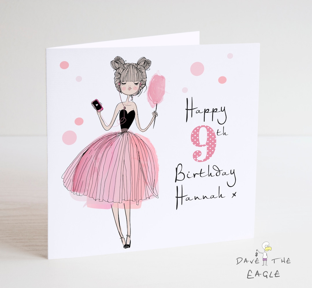 Girls Personalised Birthday Card - Etsy UK