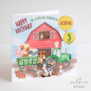 Farmyard Personalised Child’s Birthday Card