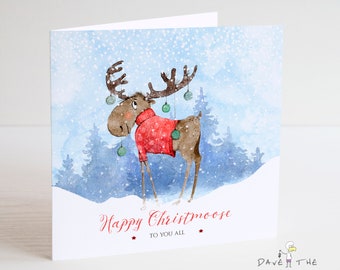 Happy Christmoose Personalised Card - Moose