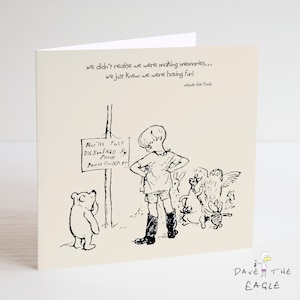Winnie the Pooh Classic Sentiment Card - Citazione Compleanno Anniversario San Valentino Amicizia