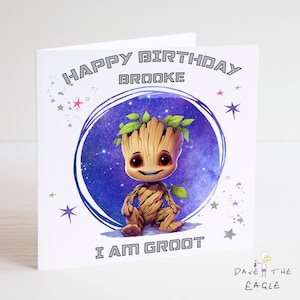 Superheld verjaardagskaart - Space Galaxy - Ik ben Groot