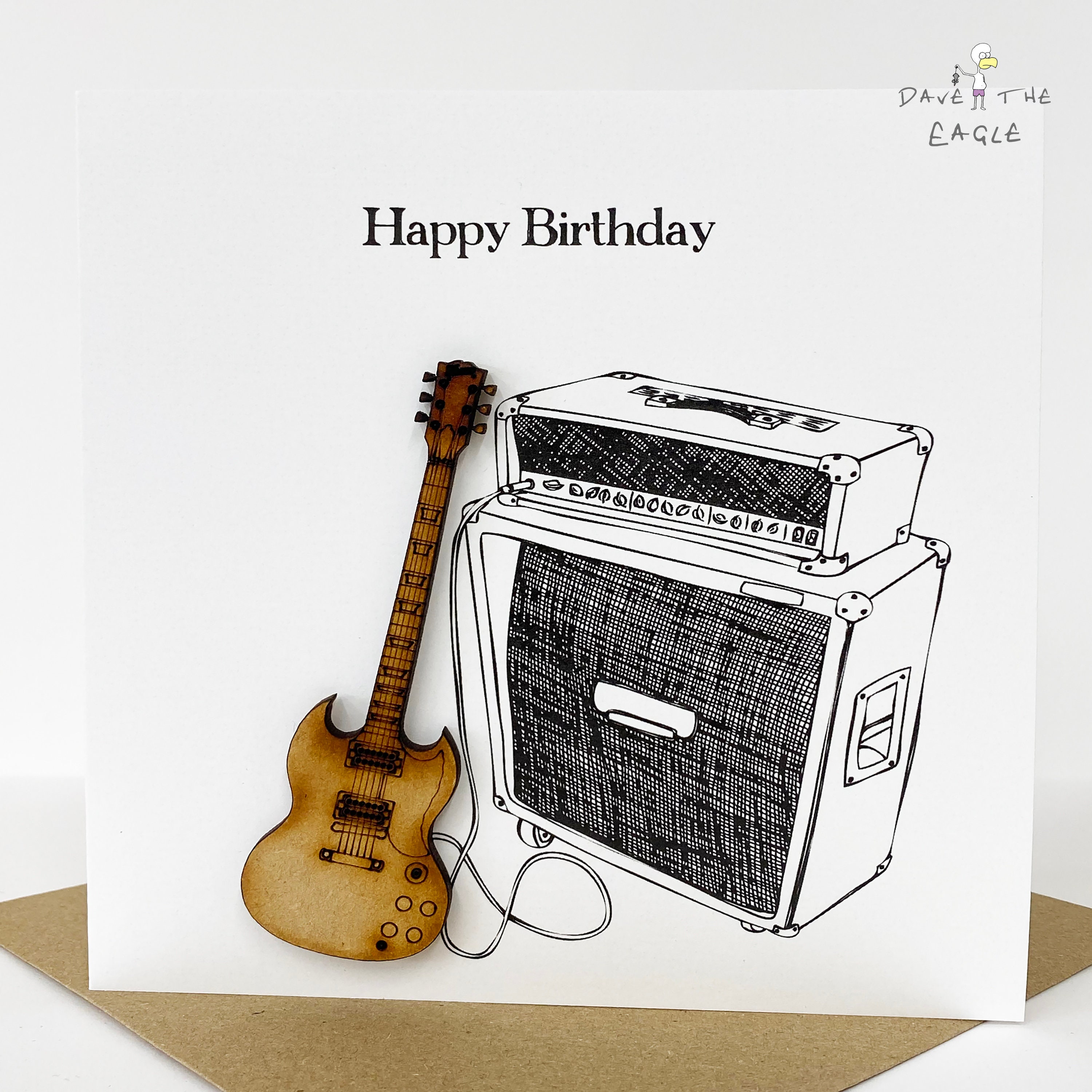 Wooden Electric Guitar Birthday Card Gibson SG AC/DC Etsy Ireland