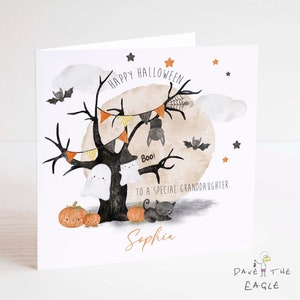 Carte d'Halloween - Petite-fille personnalisée fils petit-fils fille