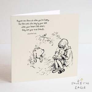 Winnie the Pooh Classic Sentiment Card - Quote Birthday Anniversary Valentines Friendship